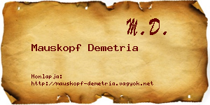 Mauskopf Demetria névjegykártya